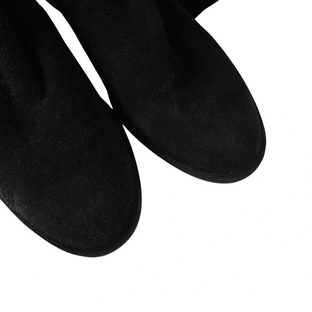 STUART WEITZMAN Suede Lowland over-the-knee Low Heel Boots Black Size 9.5
